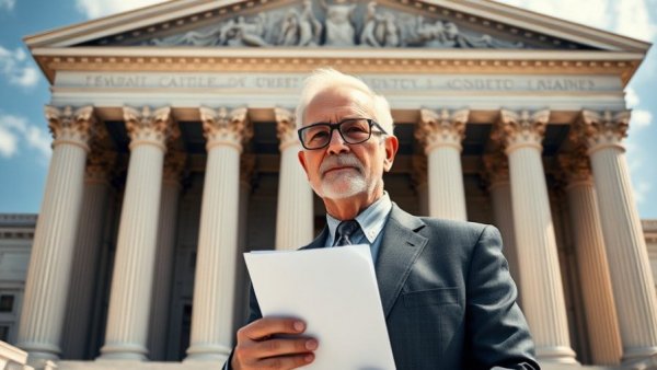 Supreme Court Gun Restrictions debate with professional man holding document.