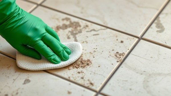 Close-up of deep cleaning floors, removing dirt and grime, photorealistic.