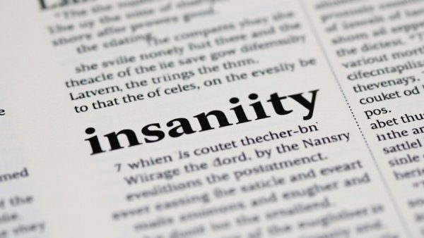 Definition of insanity on a dictionary page.