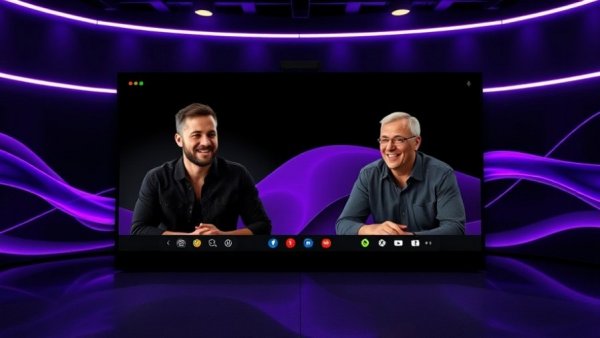 Webinar on top trends for 2026 with smiling presenters and wave patterns.