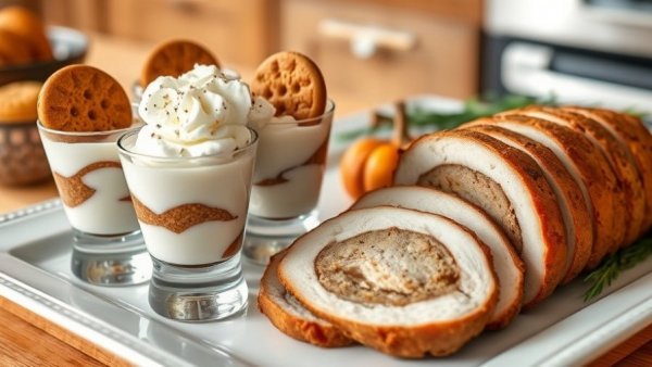 Ina Garten Thanksgiving recipes featuring dessert parfaits and stuffed turkey.