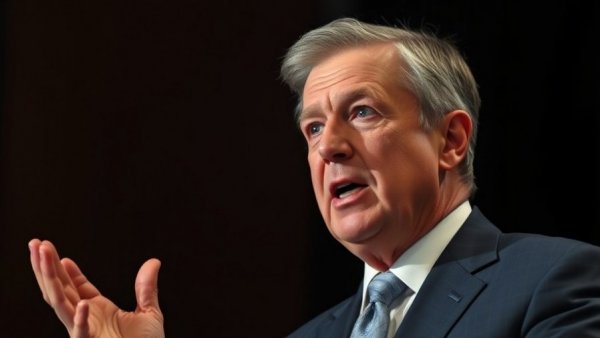 Man discussing US political polarization solutions in a dark setting.