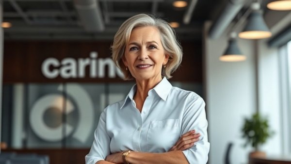 Business after age 50: confident woman in professional attire.