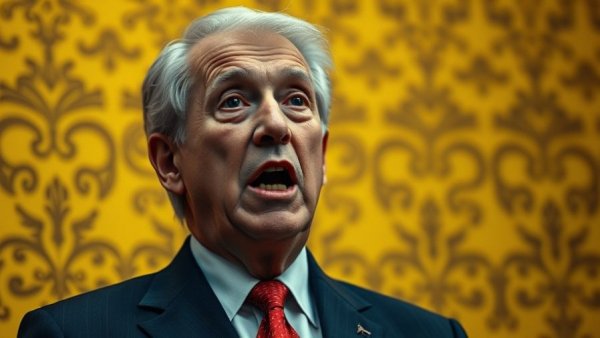 Older man speaking in formal setting, Trump Terminate TPS for Minnesota Somalis backdrop.