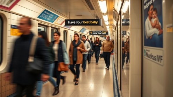 Startup Outrage-Bait Marketing in subway station advertisement.