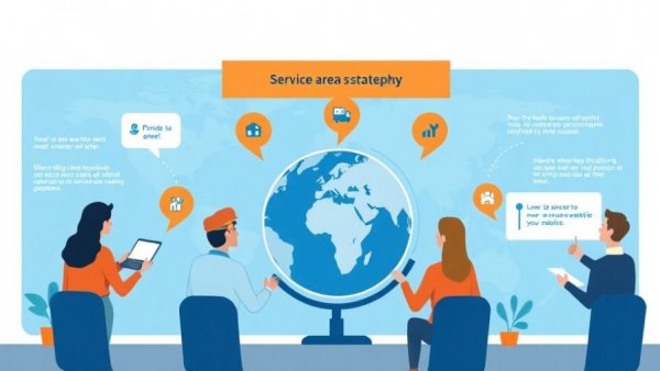 Illustrated professionals strategizing local SEO success with digital map.