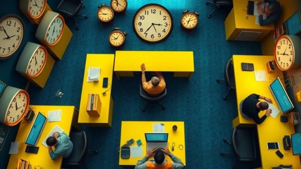 Image of an AI startup in a creative office rejecting hustle culture.