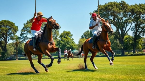 U.S. Polo Association featuring intense polo match with riders in motion.