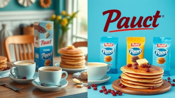 Category-centricity innovation: pancakes and coffee product display.