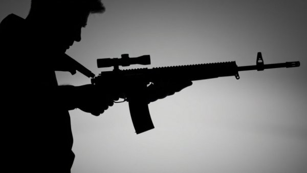 Silhouette of a person with a rifle symbolizing Maryland concealed carry law challenge.