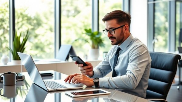 Creative professional showcasing marketing multitasking strategies in action.