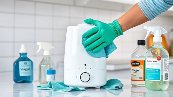 Best way to clean your humidifier using cleaning supplies.