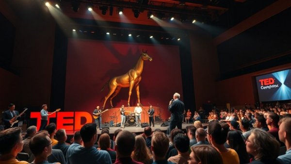 TED Talks Buenos Aires stage performance with musicians and speaker.
