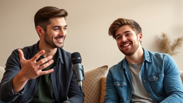 Two men giving relationship advice indoors, emphasizing 'Improve Your Relationships in 30 Seconds a Day'.