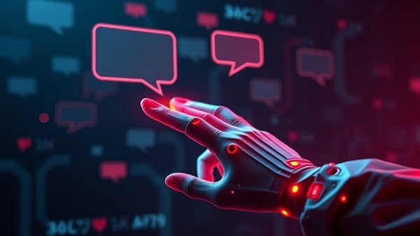 Futuristic digital hand intercepting chat bubbles, highlighting browser extensions selling ChatGPT data.