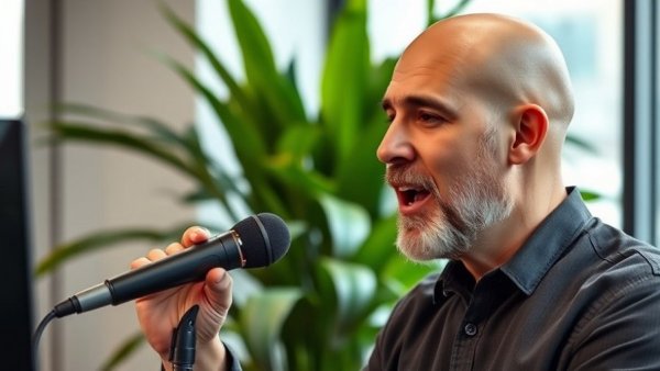 Bald man discussing in a studio, emphasizing that weight alone doesn’t build muscle.