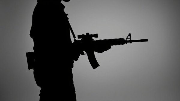 Silhouette person with rifle representing California open carry ruling.