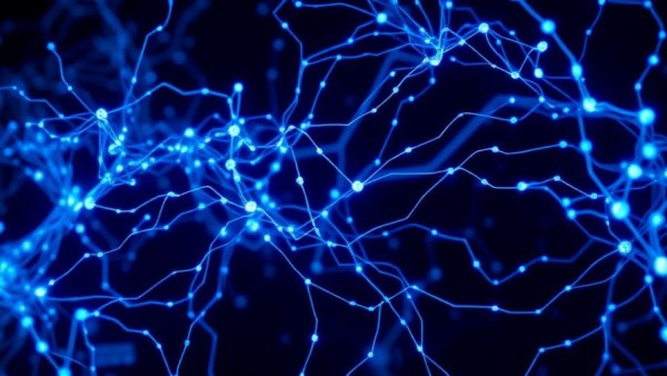 Dynamic blue network visualization representing ChatGPT Health Personalized Wellness