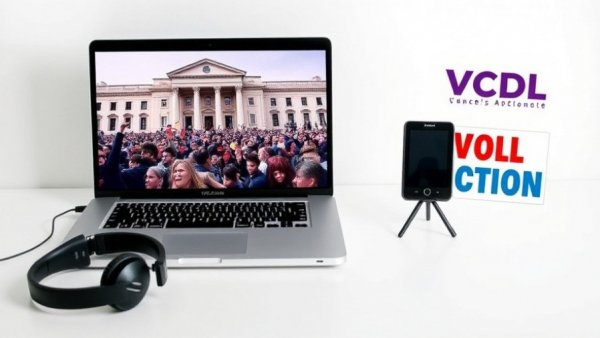 VCDL Legislative Update Live Stream setup with laptop and headphones.