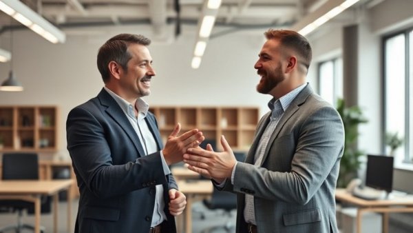 Office interaction suggesting AWS certification workplace recognition humorously.