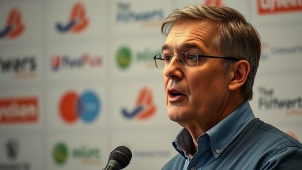 Nurturing Leadership for Innovation - man speaking in front of corporate backdrop.