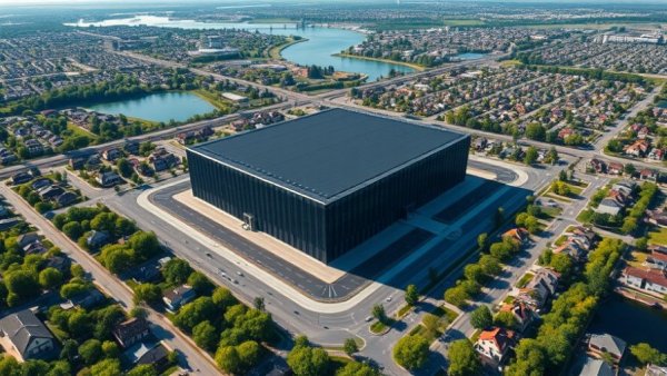 Microsoft AI data center integrated in suburban community plan.