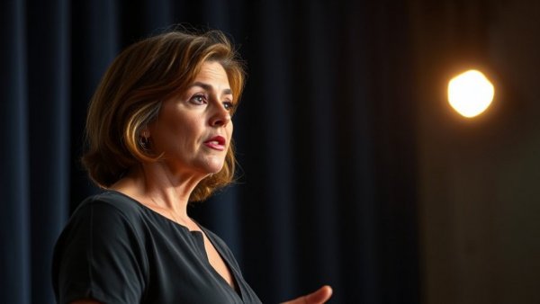 Woman presenting on gut bacteria influence on personality.