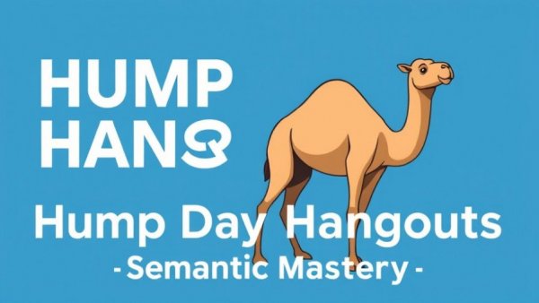Hump Day Hangouts banner for local SEO success event with camel.