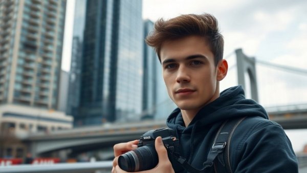 $1M/year business success story in urban cityscape.