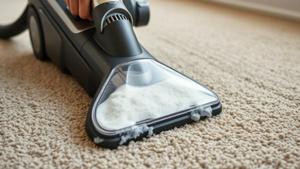 Close-up of cleaning carpet to remove cat urine with a cleaner.