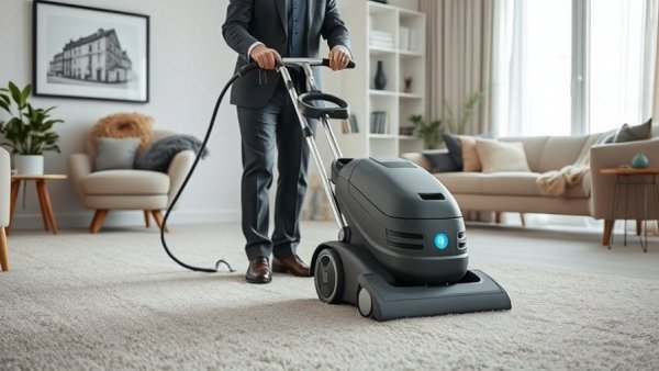 Person cleaning carpet to illustrate benefits of carpet flooring.