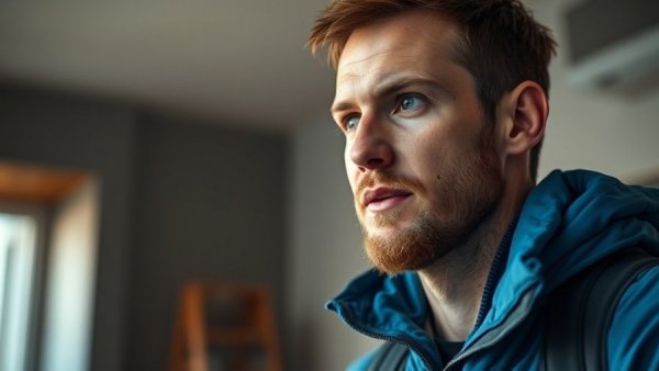 Alex Honnold free solo climb discussion, wearing blue jacket, close-up view.