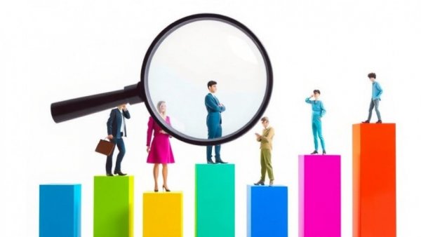 Illustration of hiring and onboarding process with candidates on pillars.