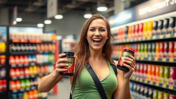 Sara Saffari's fitness journey captured in a vibrant store setting.