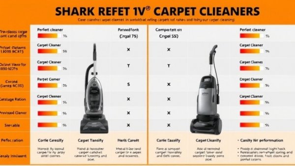 Comparison chart of Shark carpet cleaners showcasing performance ratings.