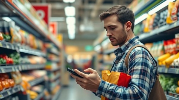 Person shopping for groceries, illustrating cost of living in South Africa.