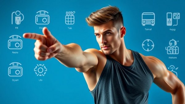 Dynamic male with transformation icons, physiological triggers for transformation.