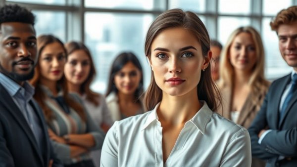 Professional team in office, Talent First Brands concept.