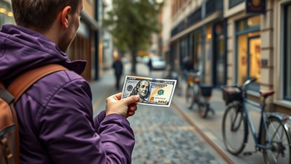 Offering cash for burpees in urban setting, $100 bill visible.