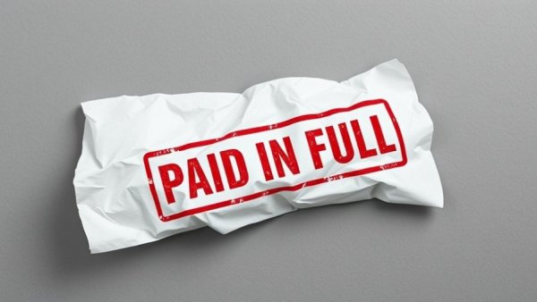 RAND Gun Policy Report 'PAID IN FULL' stamp on crumpled paper.