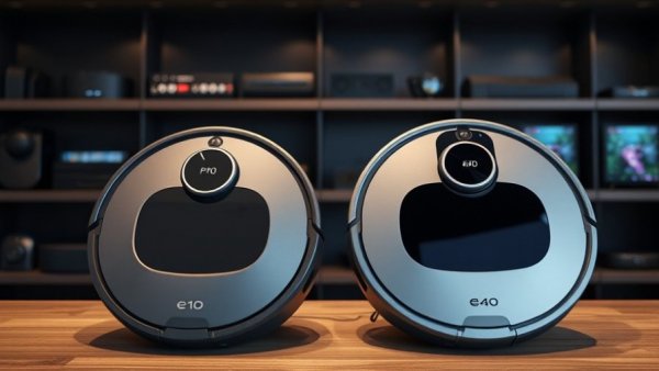 Robot Vacuum Comparison: P10 vs E40 on display.