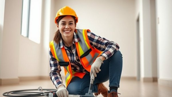 Blue-Collar Workers Job Satisfaction shown by a smiling electrician working.