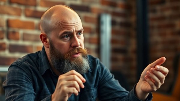 Man explaining how elite men measure performance, seated indoors.
