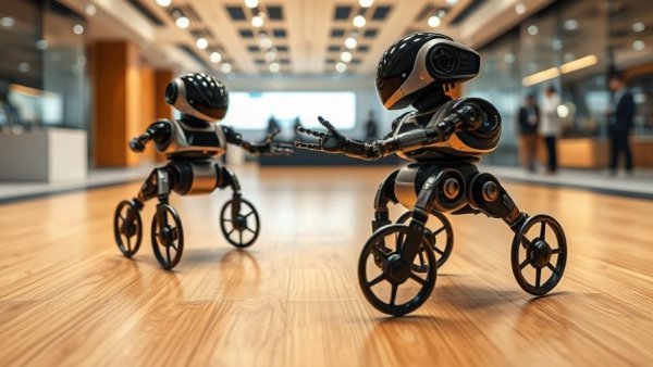 Saros Rover Dance Break with futuristic robotic rovers on display.