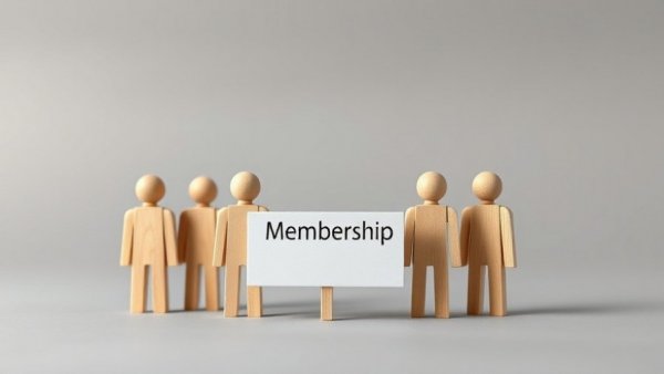 Wooden figures behind a membership sign, Join NSA Membership Benefits.