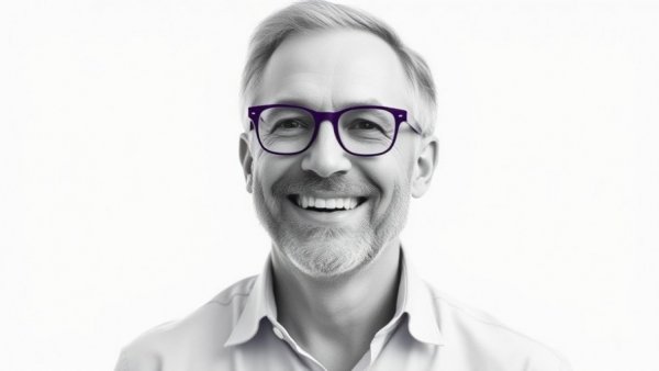 AI Not Improving Productivity depicted with smiling middle-aged man