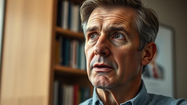 Middle-aged man speaking in a well-lit room on how past memories control you.