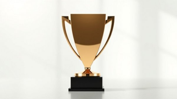 Elegant CORENA Innovation Award trophy with sleek glass design.