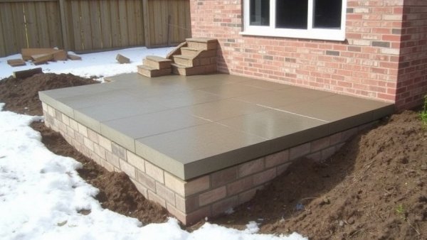 Incorporating concrete free slab with a frost protected shallow foundation