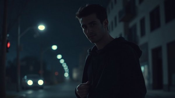 Shadowy figure in urban night setting, highlighting domestic terrorism preparedness.